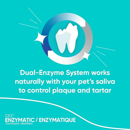 Virbac C.E.T.® Enzymatic Toothpaste| Tartar & Plaque Control for Fresh Breath | Pet Dental Care Toothpaste |Seafood Flavor, 2.5 oz