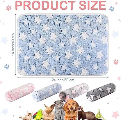 Reginary 4 Pcs Guinea Pig Fleece Cage Liners, Cute Star, 24 x 16 Inch