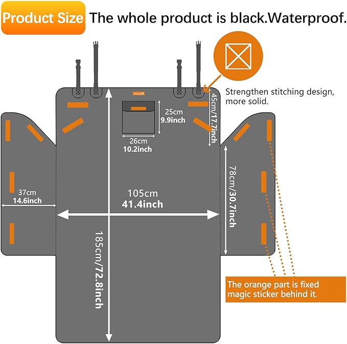 Alfheim Car Boot Liner Protector - Nonslip Waterproof Pet Dog Back Seat Cover - Durable Washable Cargo Cover Mat Travel, Universal for Medium Small Car SUV (Grey)