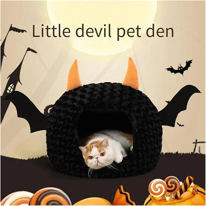 cat Bed, Pet House Halloween Imp Cat Litter Big Space Fall and Winter Warmth Puppy Kennel,Parts