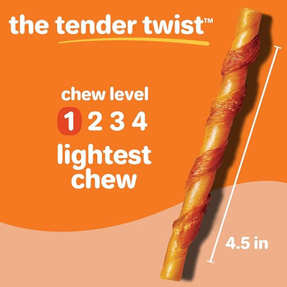 Hartz Oinkies Tender Twists with Real Chicken Breast Rawhide-Free Dog Treats, Highly Digestible Dog Chews, 18 Count