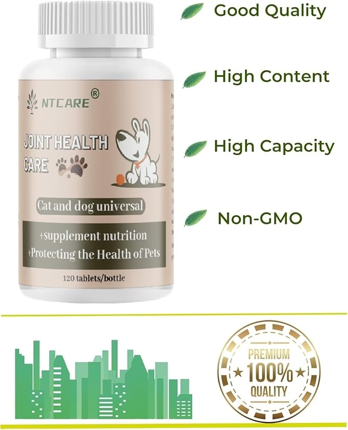 Hip and Joint Supplement for Dogs- with Glucosamine, Chondroitin, and MSM,120 Chewable Tablets, Chicken Flavor, Dog Joint Supplement，Joint Support Supplement for Dogs