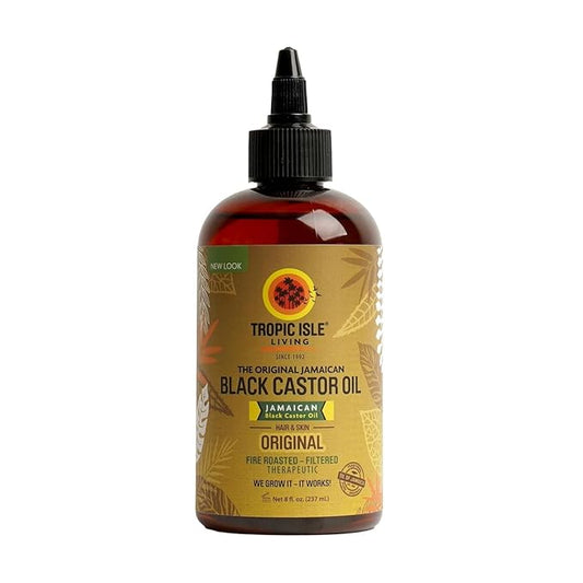 Tropic Isle Living Jamaican Black Castor Oil | Rich in Vitamin E, Omega Fatty Acids & Minerals | For Hair Growth Oil, Skin Conditioning, Eyebrows & Eyelashes, Scalp and Nail Care (PET) (8oz)