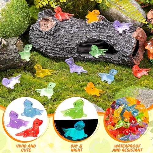 300PCS Luminous Mini Resin Lizards Tiny Glow Lizard Figurines Bulk