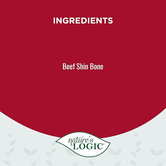 Nature's Logic Extra Meaty Shin Bone Dog Treats - All-Natural USDA Prime Midwest Beef for Every Size of Dogs - Long Lasting Dog Chews Promoting Dental Hygiene - Beef Extra Meaty Shin Bone Treat