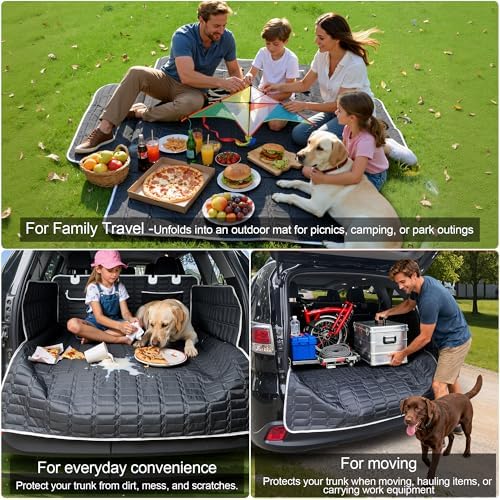 SUV Cargo Liner for Dogs, Waterproof Dog Trunk Cover with Bumper Flap