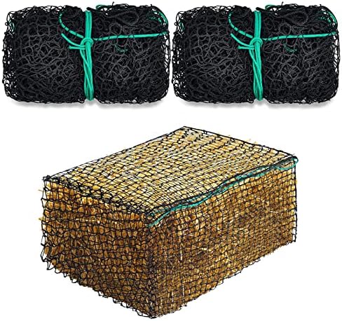 Riakrum 2 Pcs 47 x 20 x 20 Inch Large Square Bale Hay Net Horse