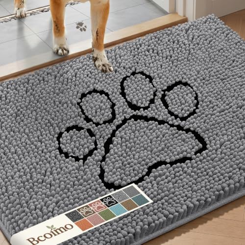 Bcoimo Chenille Doormats Absorb Moisture and Dirt 30*20, Muddy Mats for Dog