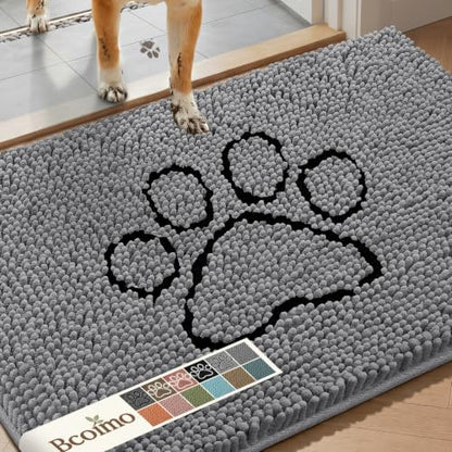 Bcoimo Chenille Doormats Absorb Moisture and Dirt 30*20, Muddy Mats for Dog