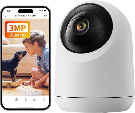 SwitchBot Security Indoor Camera 2K - Pan/Tilt Cam 3MP for Baby Pet Monitor, 2.4G Wi-Fi Plug-in, Night Vision, 2 Way Audio, 360 Motion Tracking, Privacy Mode, Works with Alexa, Cloud & SD Storage 256G