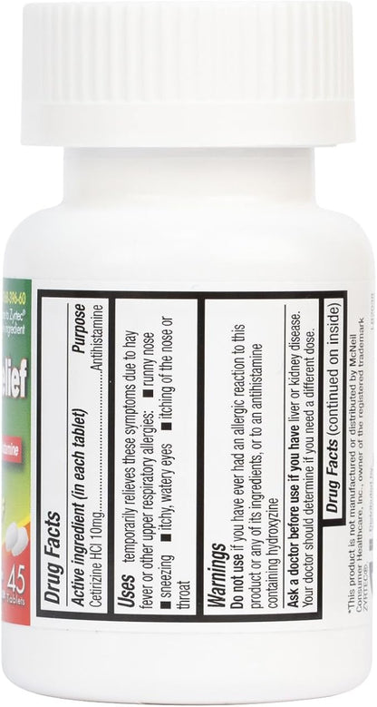 HealthA2Z® Allergy Relief | Cetirizine 10mg | 24 Packs of 45 Tablets Each (1080 Tablets) | All Day Allergy Relief | Indoor & Outdoor | Relief from Itchy Throat, Sneezing, Runny Noses | Value Pack