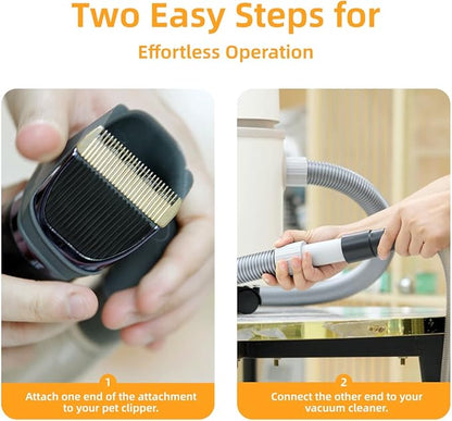 NebulaBloom 2-in-1 Pet Grooming Clipper wtih Vacuum Connector, Professional Hair Trimmer with Vacuum Collection System, 2-Speed Quiet Dog Grooming Kit,Cordless Trimmer Shaver for Dogs and Cats