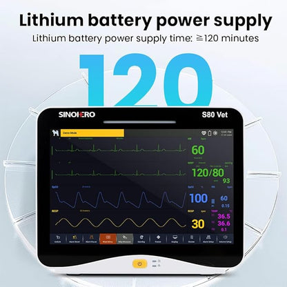 Veterinary Monitor 10.1'' Multi-Parameter Touch Screen Pet Monitor for Cat, Dog,Cow,Pig,Horse and Other Animals (Standard Size)