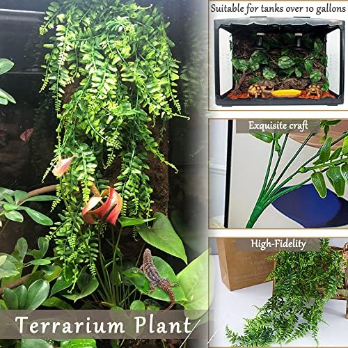 Hamiledyi Fake Reptile Plants for Terrarium, Bendable Snake Climbing Vine
