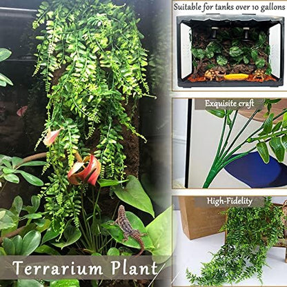 Hamiledyi Fake Reptile Plants for Terrarium, Bendable Snake Climbing Vine