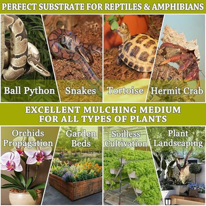 ZeeDix Coconut Husk Chip Substrate for Reptiles, 6 Pack Coconut Husk Mulch