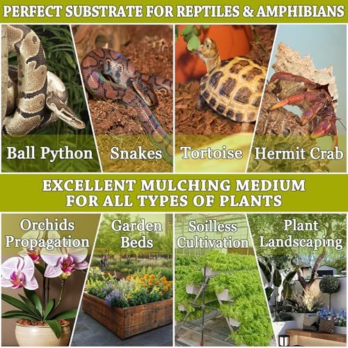 ZeeDix Coconut Husk Chip Substrate for Reptiles, 3 Pack Coconut Husk Mulch