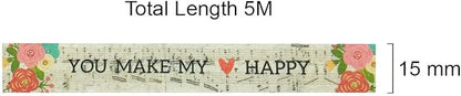 allydrew Washi Masking Tape, 15mm x 5M, Heart Happy