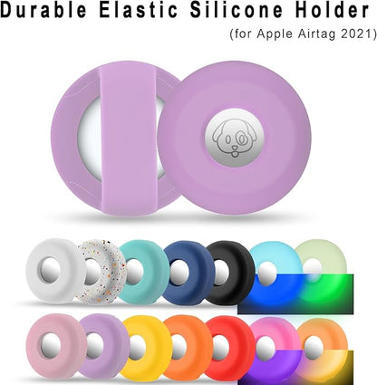 for Airtag Holder for Dog Collar, Cibaabo Silicone Air Tag Case Cover | for 0.8-1.2inch Pet Collar | doesn't dangle | Compact | Easy Installation | Compatible with Apple Airtags