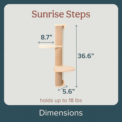 Cat Climbing Wall System – Modern Floating Shelves & Perches for Cats - Sunrise Steps | Ascentials by FurHaven