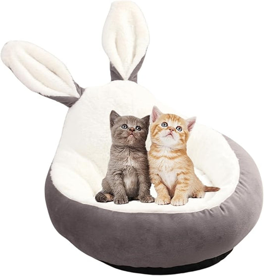 Cat Bed for Indoor Cats, Cat Litter, Dog Litter, Pet Supplies, Warm in Winter, Cute, Washable, Non-Enclosed Circular Deep Sleeping Bed Mat Dog Houses (Grey,Medium)
