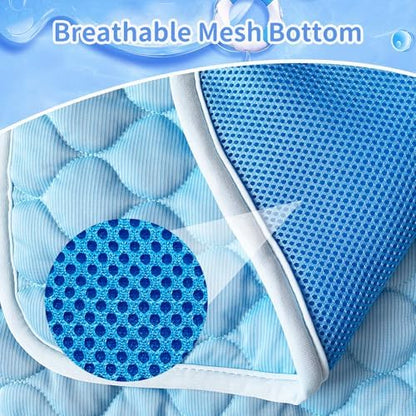 Dog Cooling Mat Self Cool Pad for Dogs and Cats, Washable Portable Pet Sleeping Pad for Summer,Large 39.4" x 27.6"
