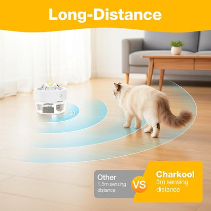 Cat Water Fountain, 1000ml Wireless Cat Water Fountain | Rechargeable Battery Operated,120° Wide-Angle Sensor, Automatic Pet Water Fountain with Quiet Pump for Cats/Dogs