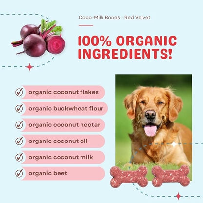 CocoTherapy Coco-Milk Bones Dog Treat (Red Velvet) 6 Oz.