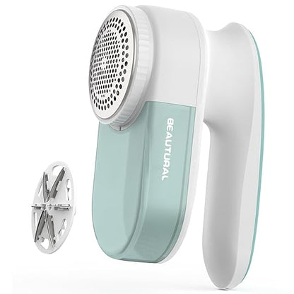 BEAUTURAL Fabric Shaver and Lint Remover, Rechargeable Sweater Defuzzer with 2 Speeds, 1 Replaceable 6-Leaf Blade, Remove Fuzz, Lint Balls, Pills, Bobbles for Clothes and Furniture