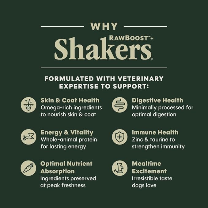 Instinct RawBoost Shakers, Freeze-Dried Dog Food Powder Topper, Chicken - Gut Health, 5.5 oz. Bottle