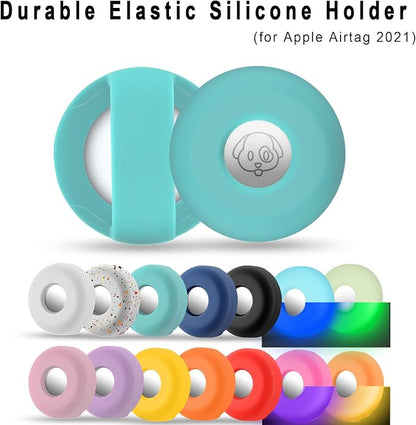 for Airtag Holder for Dog Collar, Cibaabo Silicone Air Tag Case Cover Compatible with Apple Airtags for 0.8-1.2inch Cat Pet Collar Harness Loop | for 0.8-1.2inch Pet Collar | doesn't dangle | Compact | Easy Installation | Compatible with Apple Airtags