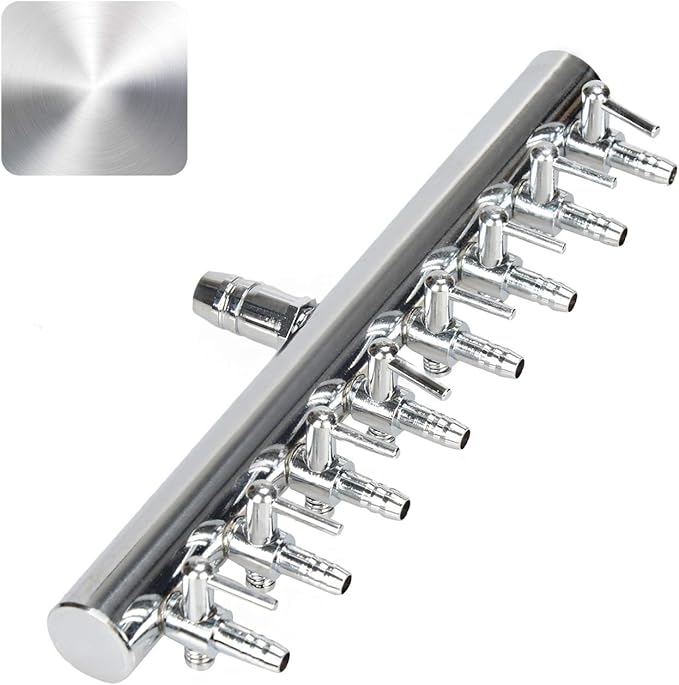 Pawfly 8-Way Aquarium Air Flow Control Lever Valve Chromium Copper Distributor Fish Tank Splitter Pump Accessories