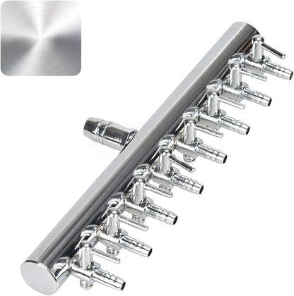 Pawfly 8-Way Aquarium Air Flow Control Lever Valve Chromium Copper Distributor Fish Tank Splitter Pump Accessories