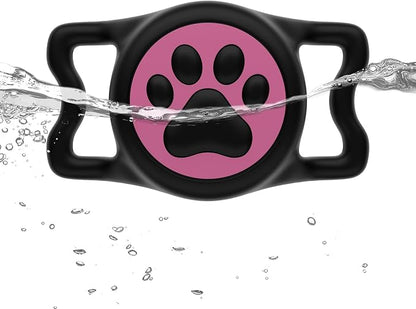 IP68 Waterproof Dog AirTag Holder for Dog Collar, Soft, Stretchy Silicone | Full-Body Protection, Easy Tool-Free Installation, Quiet, No-Dangle Fit, Lightweight, Fits Dog & Cat Collars of All Widths