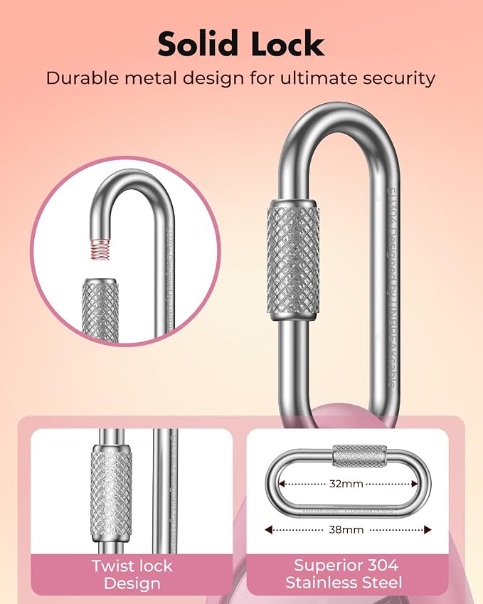 UNBREAKcable for AirTag Holder Case with Professional Carabiner, 4 Pack | Waterproof, Shockproof, Hold Securely, Easy to Install, Protective AirTag Keychain for Keys, Pets, Luggage-Pink&Purple
