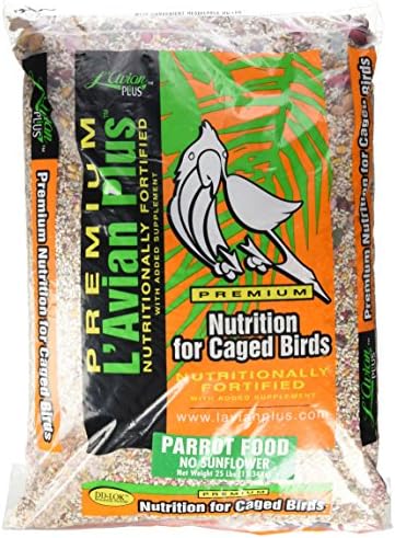 L'Avian Plus Premium Fortified Parrot No Sunflower - 25 Lbs.