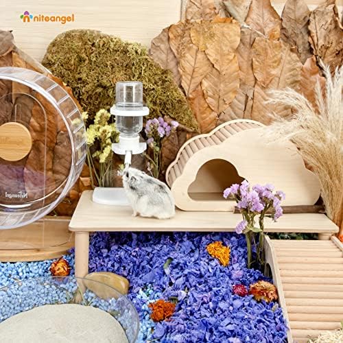 Niteangel Hamster Water Bottle with Stand: 4oz/120ml Capacity & Leak-Proof