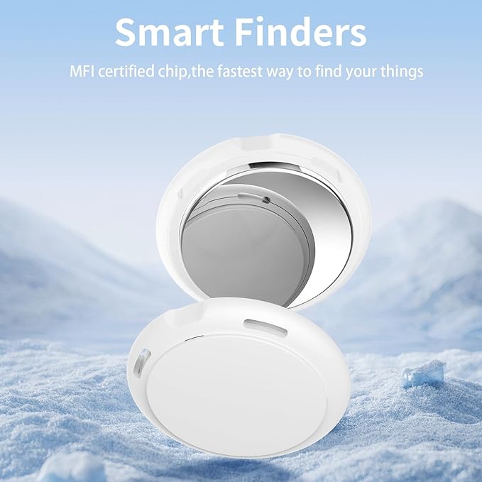 2 Pack Tracker Tags Finder Apple Find My MFi Certified Waterproof iOS Only | Bluetooth Air Smart Tags Item Finder Locator Worldwide Tracking for Key Pets Wallet Backpack Dogs Luggage Replaceable Battery