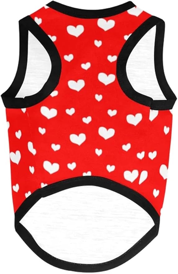 Dog Shirts Heart Graphic Small Large Dog Clothes Puppy Vest Gift for Dog Valentine's Mother Day Apparel Shirt(Red05,X-Small)