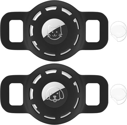 for Air tag Cat Collar Holder for Apple Air Tag, 2 Pack of Pet Collar Holder for Cat and Small Dog Collar Within 1/2 inch and 2 Pack Protector for Air Tag