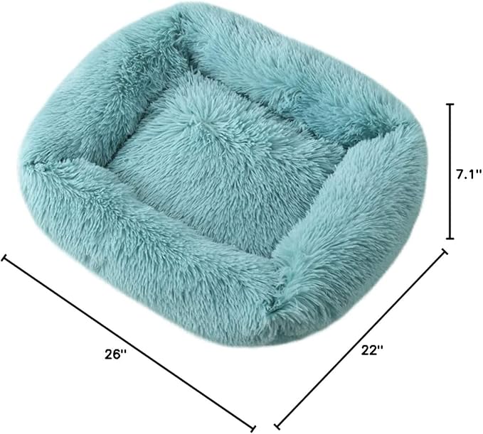 La La Pet® Donut Dog Cat Bed Cozy Cave Pet Bed Burrow Dog Bed Calming Cuddler Self-Warming Pet Bed Soft Plush Pet Cushion Improved Sleep for Cats Small Medium Dogs Blue M