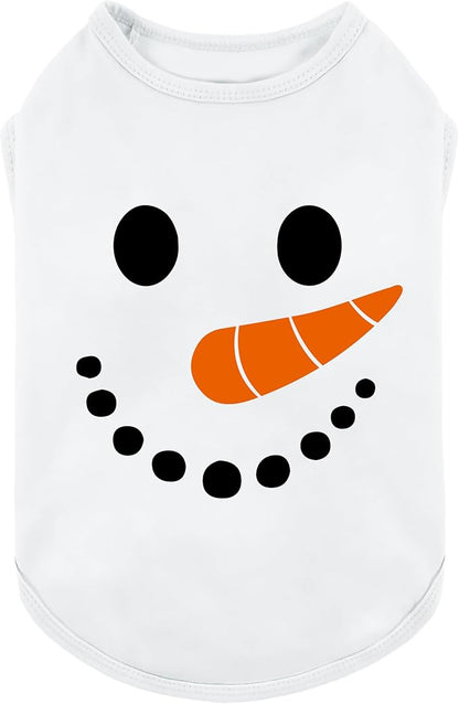 Fitwarm Snowman Dog Christmas Outfit, Holiday Dog Clothes for Small Dogs Boy Girl, Cute Pet Shirt, Black, White, Orange, XL