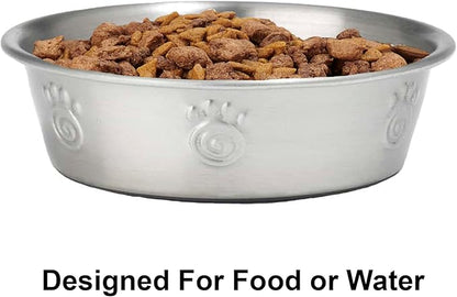 PetRageous 60046 Cayman Classic Non-Skid Stainless-Steel Dishwasher Safe Bowl 1-Cup Capacity 4.5-Inch Diameter 1.5-Inch Tall for Small Dogs and Cats of Any Size, Metallic (Pack of 3)