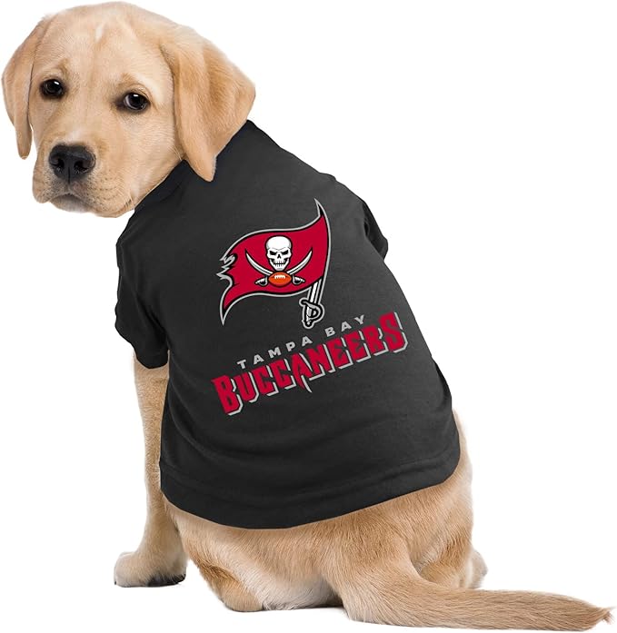 Littlearth NFL Tampa Bay Buccaneers Pet T-Shirt, Team Color, Large