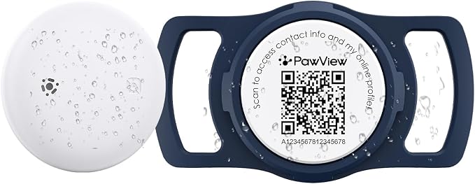 Smart Dog Tracker for Collar, for iOS & Android, Pet Location Tracker with Holder, No Monthly Fee, Real-Time Location Updates, IPX6 Waterproof, 365 Days Battery Life, GPS Dog Tracker, Blue