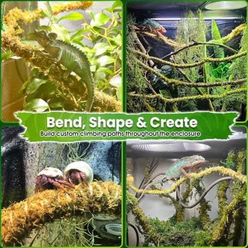 Duspro 6.5FT Reptile Vines for Climbing, Bendable Branch for Reptile