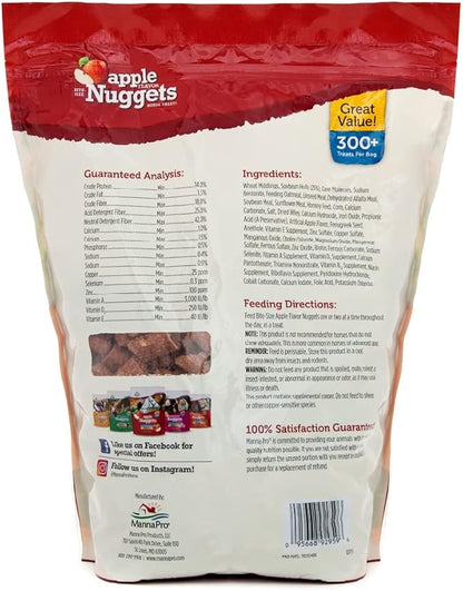 Manna Pro Bite-Size Nuggets for Horses, Pocket Sized Training Horse Treats, Apple Flavored Treats, Packs with Vitamins & Minerals, Great Taste Guaranteed, 4 lbs (Pack of 2)