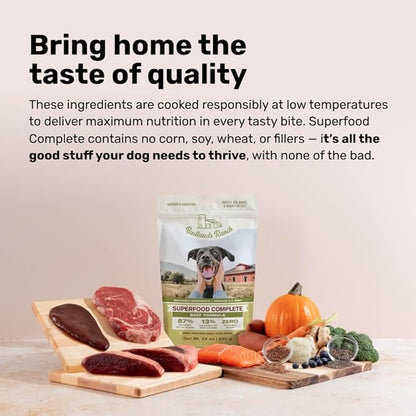 BADLANDS RANCH by Katherine Heigl – Superfood Complete Air-Dried Beef Dog Food – High Protein with Superfoods for Daily Wellness & Consistent Nutrition – 64 oz