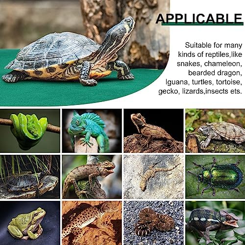 Haull 4 Pcs Reptile Carpet Terrarium Floor Mat Liner, 47 x 24 Inch, Green