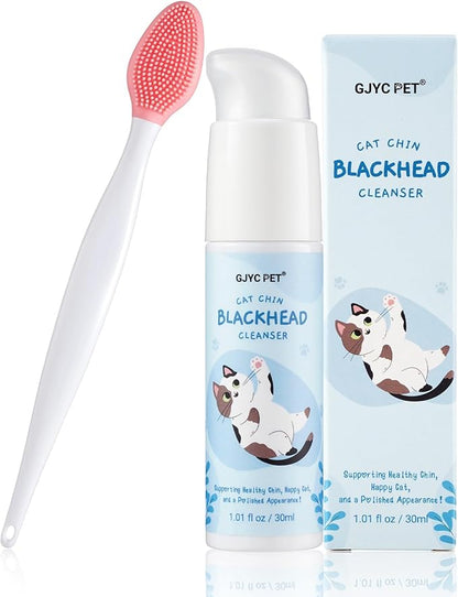 Cat Chin Acne Care Kit - Gently Removes Cat Chin Blackheads, Equipped with Cleansing Brush, Cruelty-Free, Nurtures Cat's Chin Softness and Freshness, 1.01 fl. oz